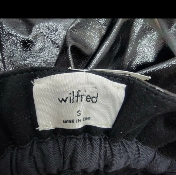 🌞 Aritzia Wilfred Jive Pant Faux Vegan Leather Pants High-rise Gathered Waist S - Picture 10 of 10